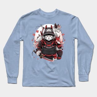 samurai cat Long Sleeve T-Shirt